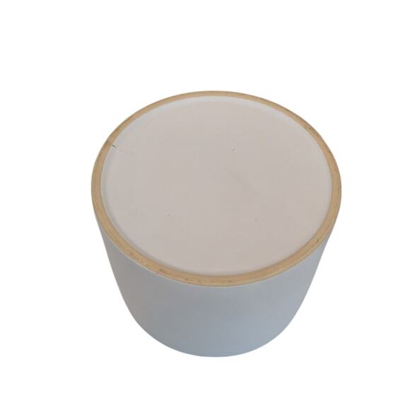 Free Standing Mid Century Style Wooden Plant Stand White Ceramic Round Pot - Picture 7 of 11